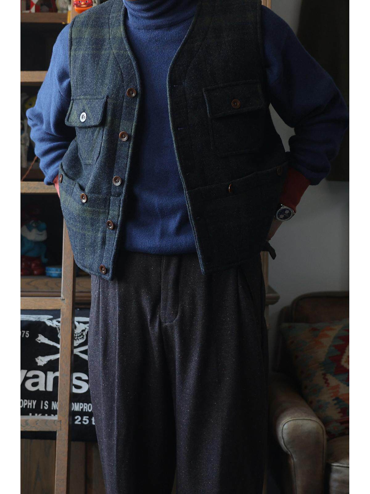 Leather Work Vest For Men - Secondorder FW24 6 Cepli İş Yeleği
