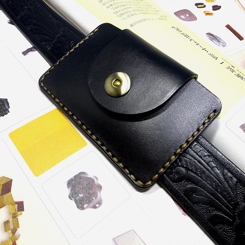 Leatherwork Fasteners - Blongk Ultra ince bel çantası hakiki