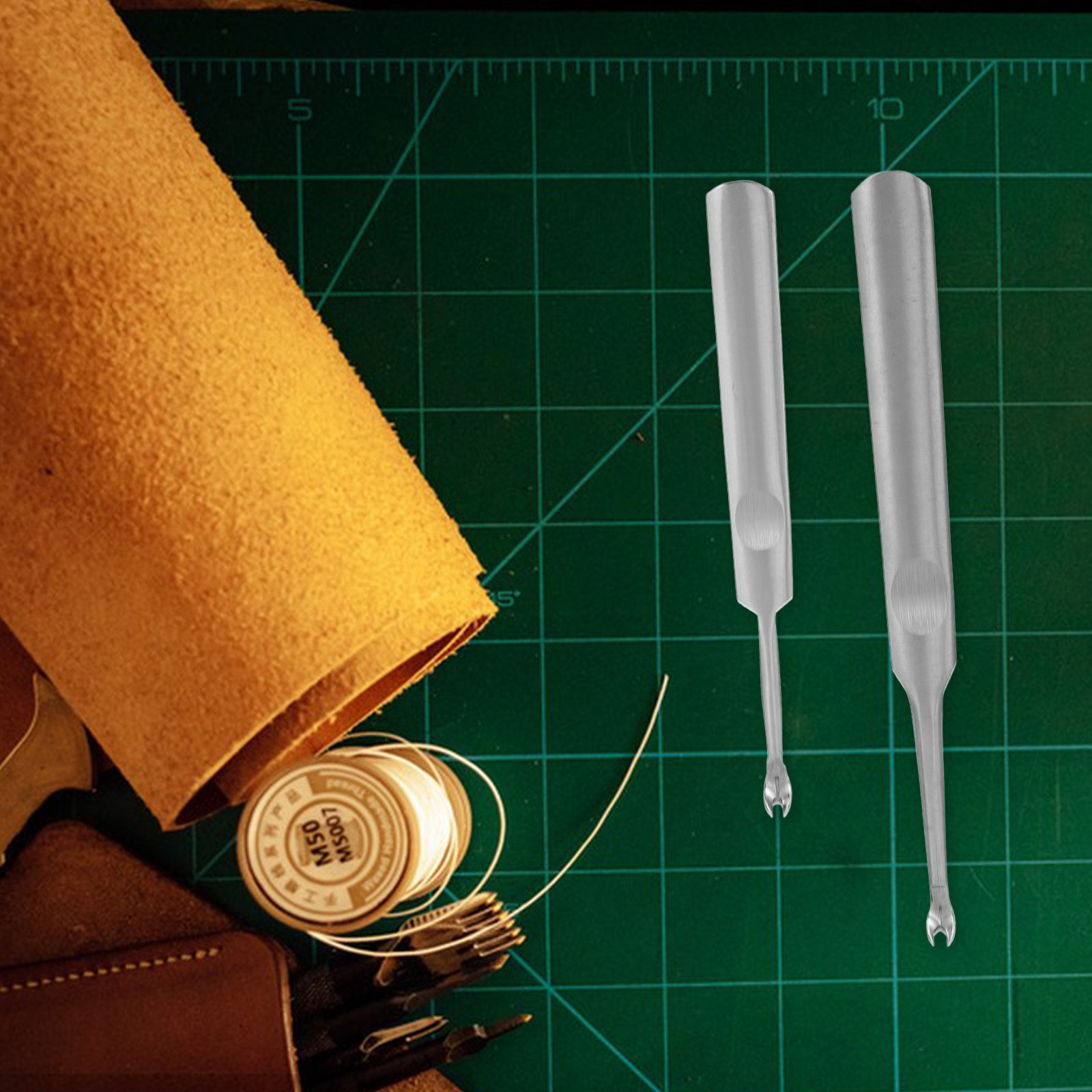 Leatherwork Edge Beveler - 2 adet Groover Paslanmaz Çelik Kırpma