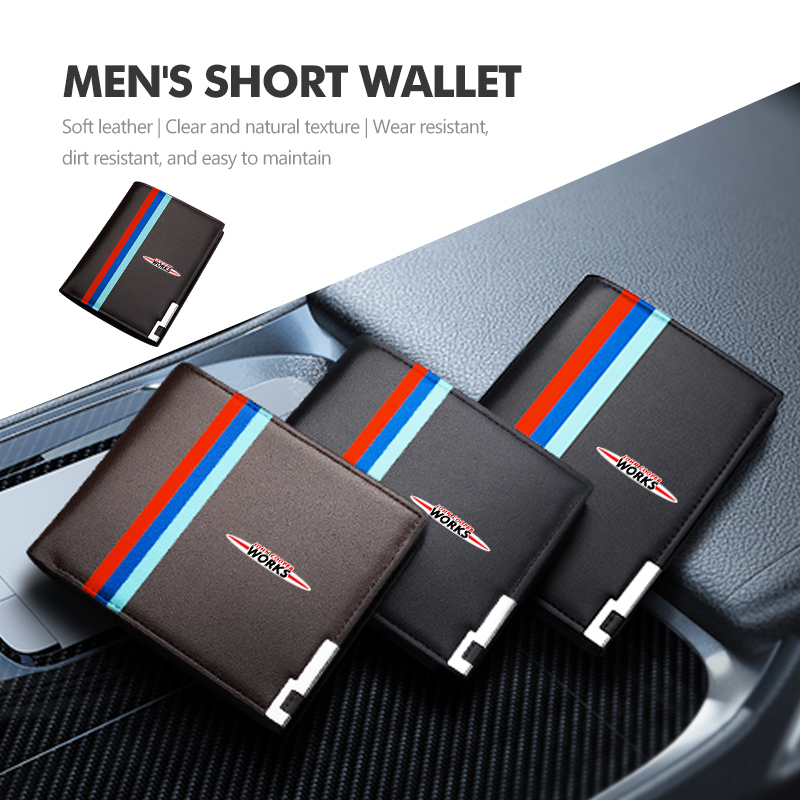 Leather Work For Car - Araba Erkekler Kısa Cüzdan Çok Fonksiyonlu