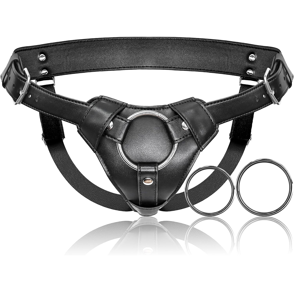 Leather Work Harness - Kayışlı Yapay Penis Kemer Seti Yetişkin
