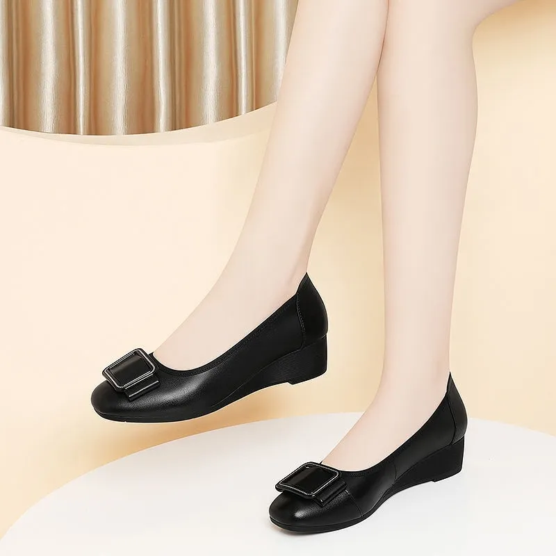 Leatherwork Fasteners - zapatos de mujer kadın sevimli yuvarlak