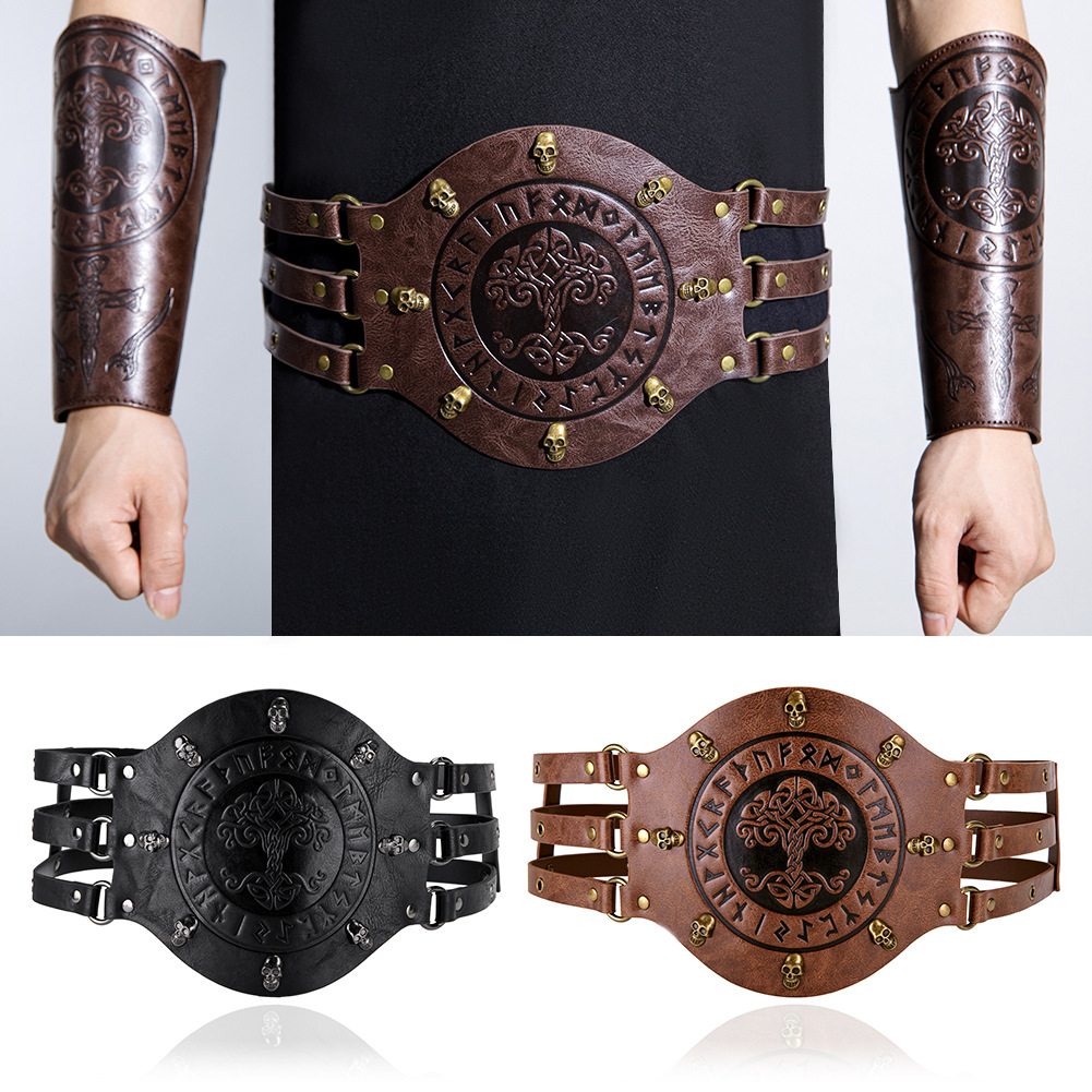 Leatherwork Fasteners - Ortaçağ geniş korse kemeri, Viking korsan