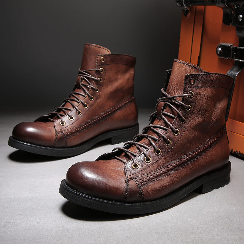 Leather Work Fabric - Erkek Bilekli Botlar Klasik El Yapımı