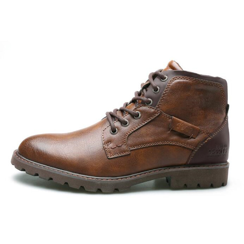 Leather Work Fabric - 2026 Deri Erkek yarım çizmeler Artı