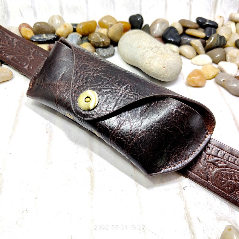 Leatherwork Fasteners - Blongk gözlük durumda bel çantası hakiki