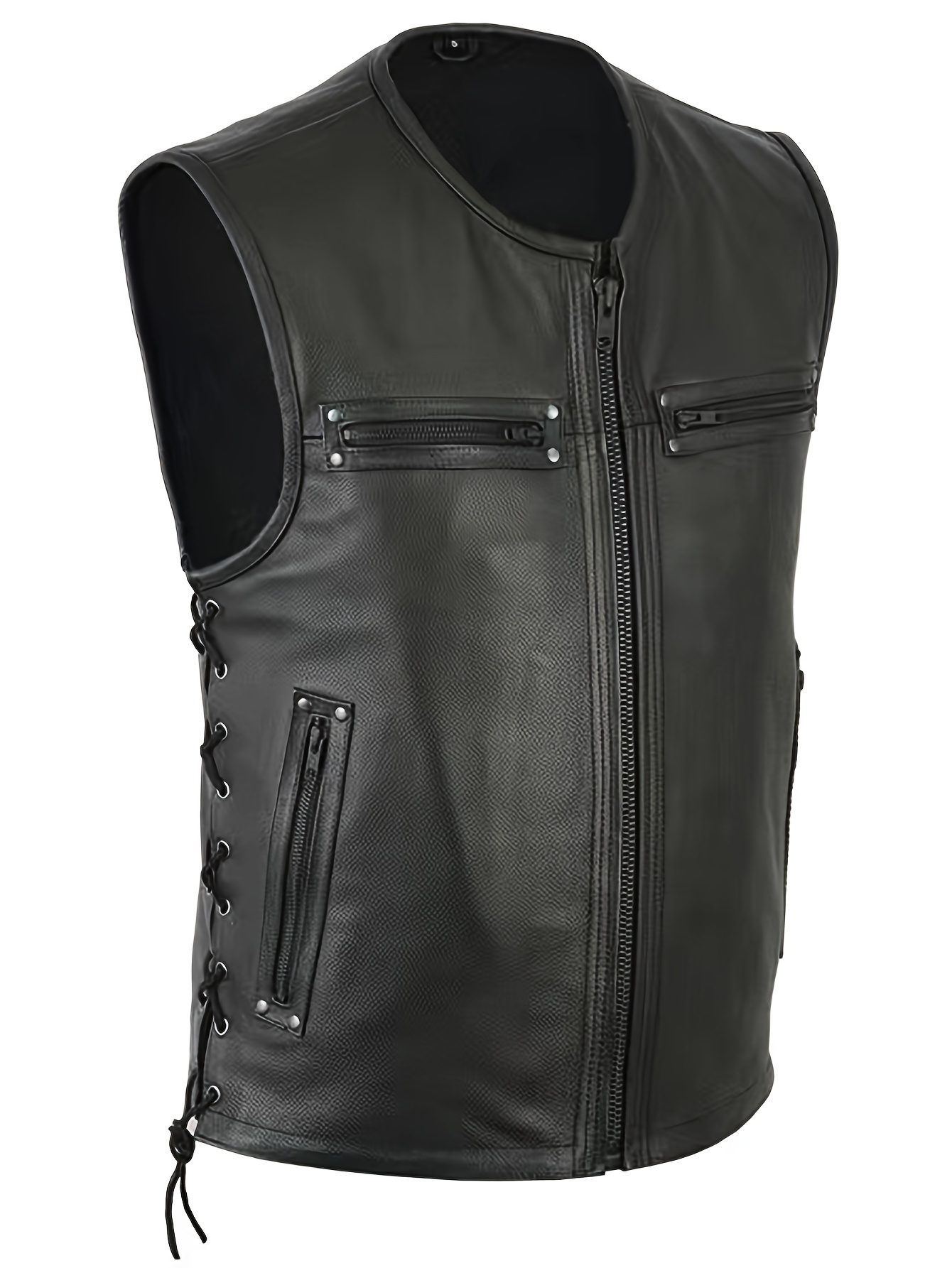 Erkekler Düz Renk Yelek Motosi - Leather Work Vest For Men incelemesi ve fiyatı