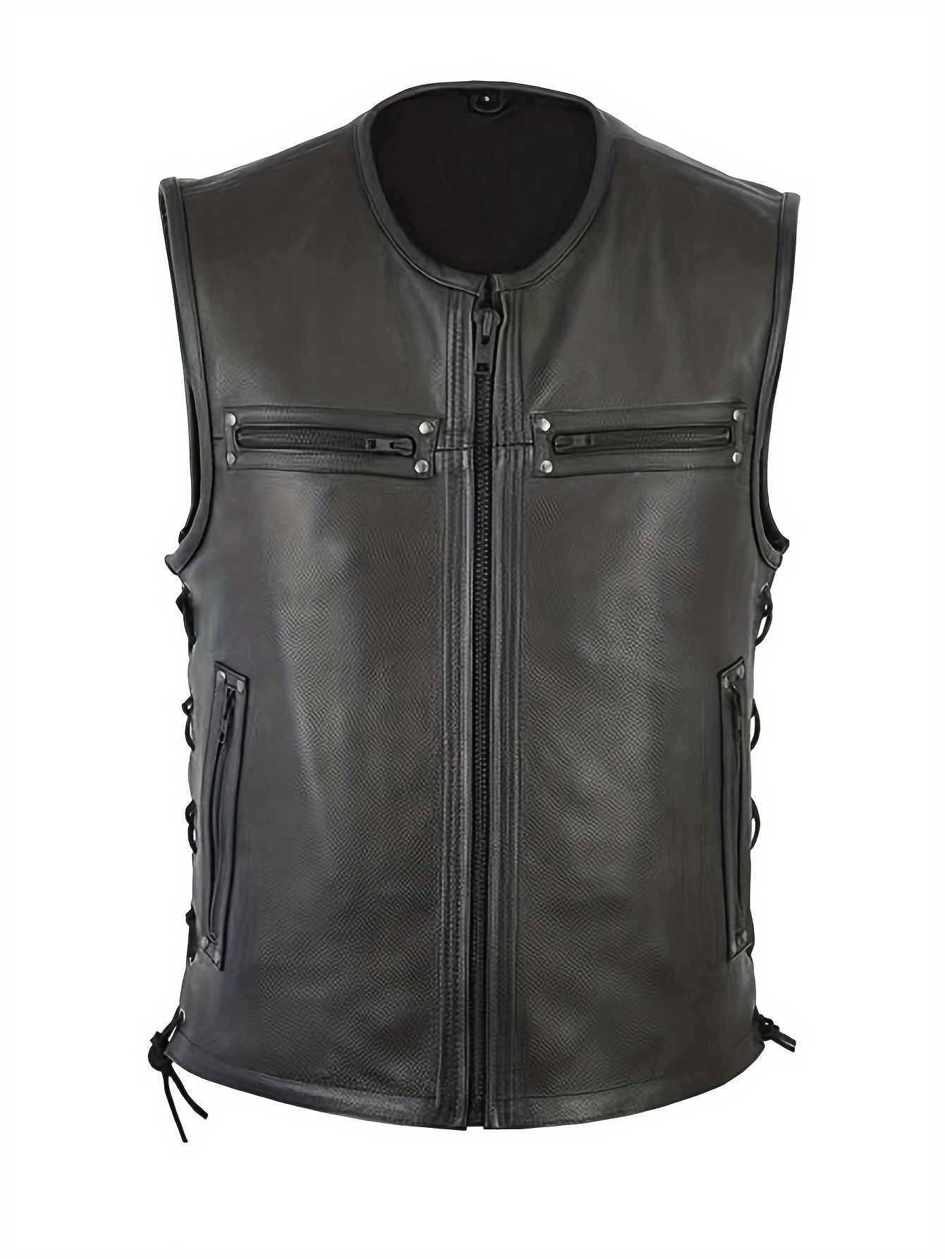 Erkekler Düz Renk Yelek Motosi - Leather Work Vest For Men incelemesi ve fiyatı