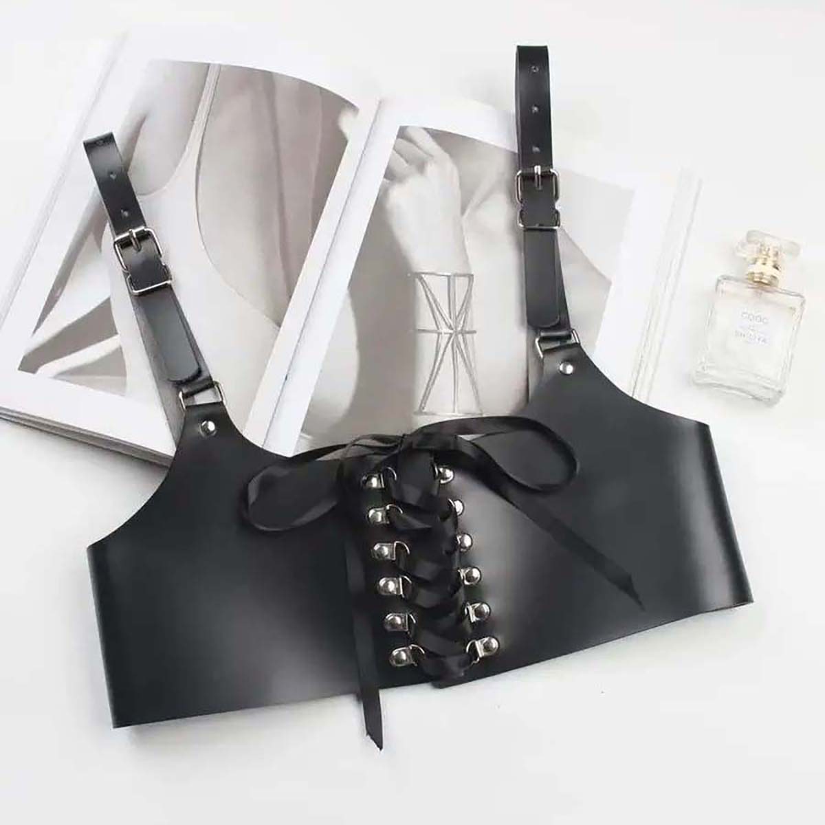 Kadın Moda Kemer Punk Bel-Omuz - Leather Work Harness incelemesi ve fiyatı