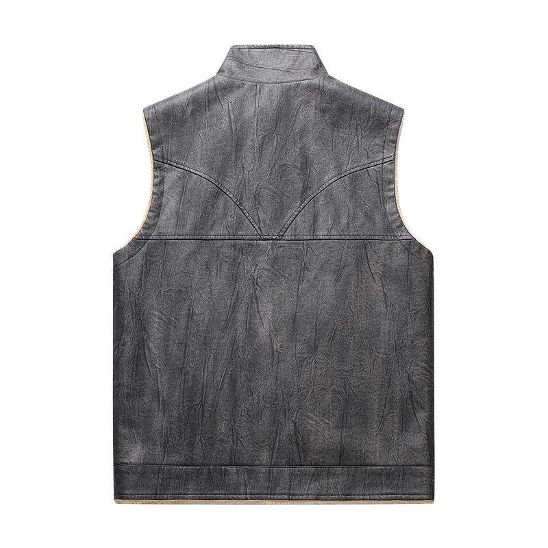 Sonbahar ve Kış Yeni Peluş PU  - Leather Work Vest For Men incelemesi ve fiyatı