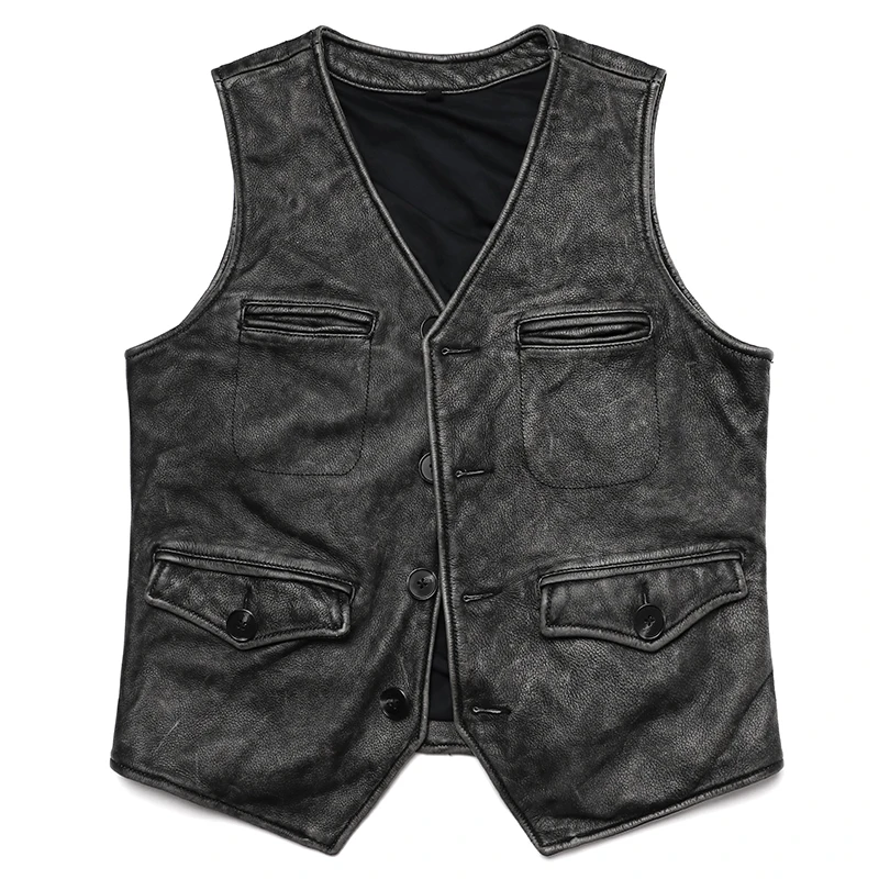 Yeni Gery Vintage Hakiki Deri  - Leather Work Vest For Men incelemesi ve fiyatı