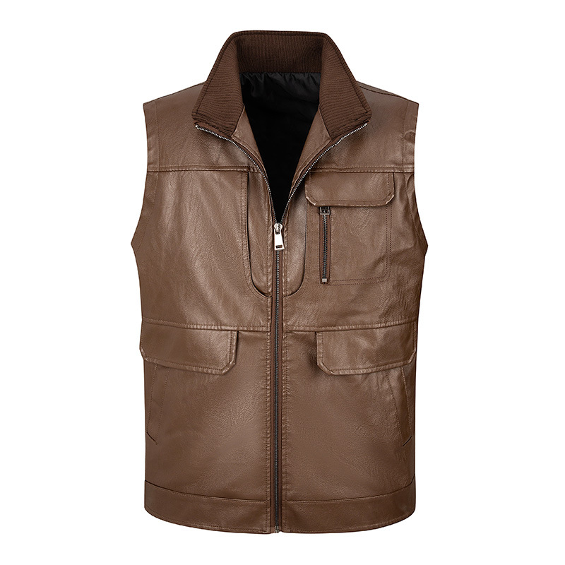 Erkek deri yeleği, ince dik ya - Leather Work Vest For Men incelemesi ve fiyatı