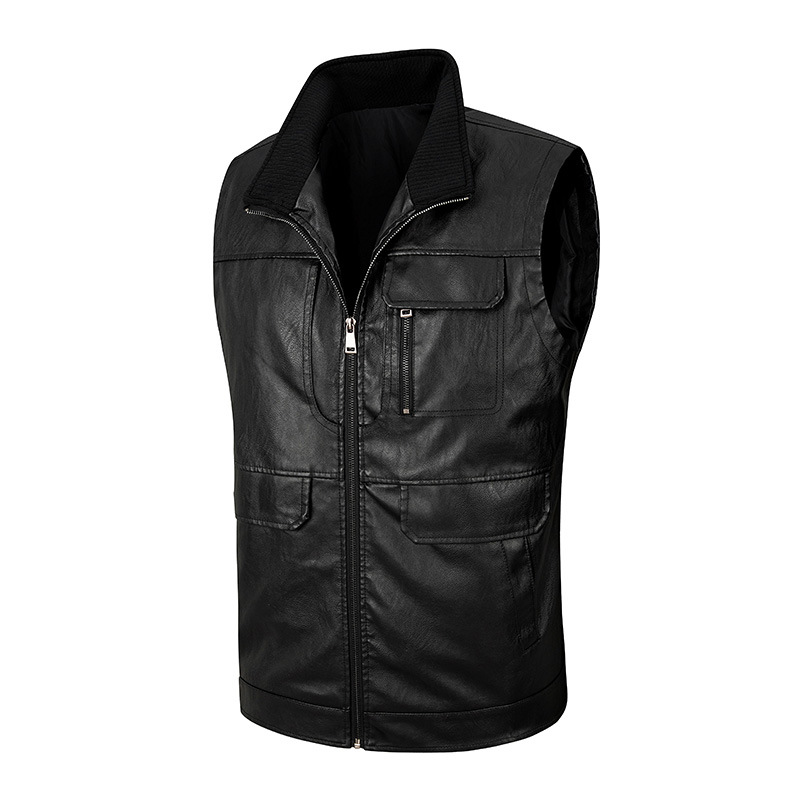 Erkek deri yeleği, ince dik ya - Leather Work Vest For Men incelemesi ve fiyatı
