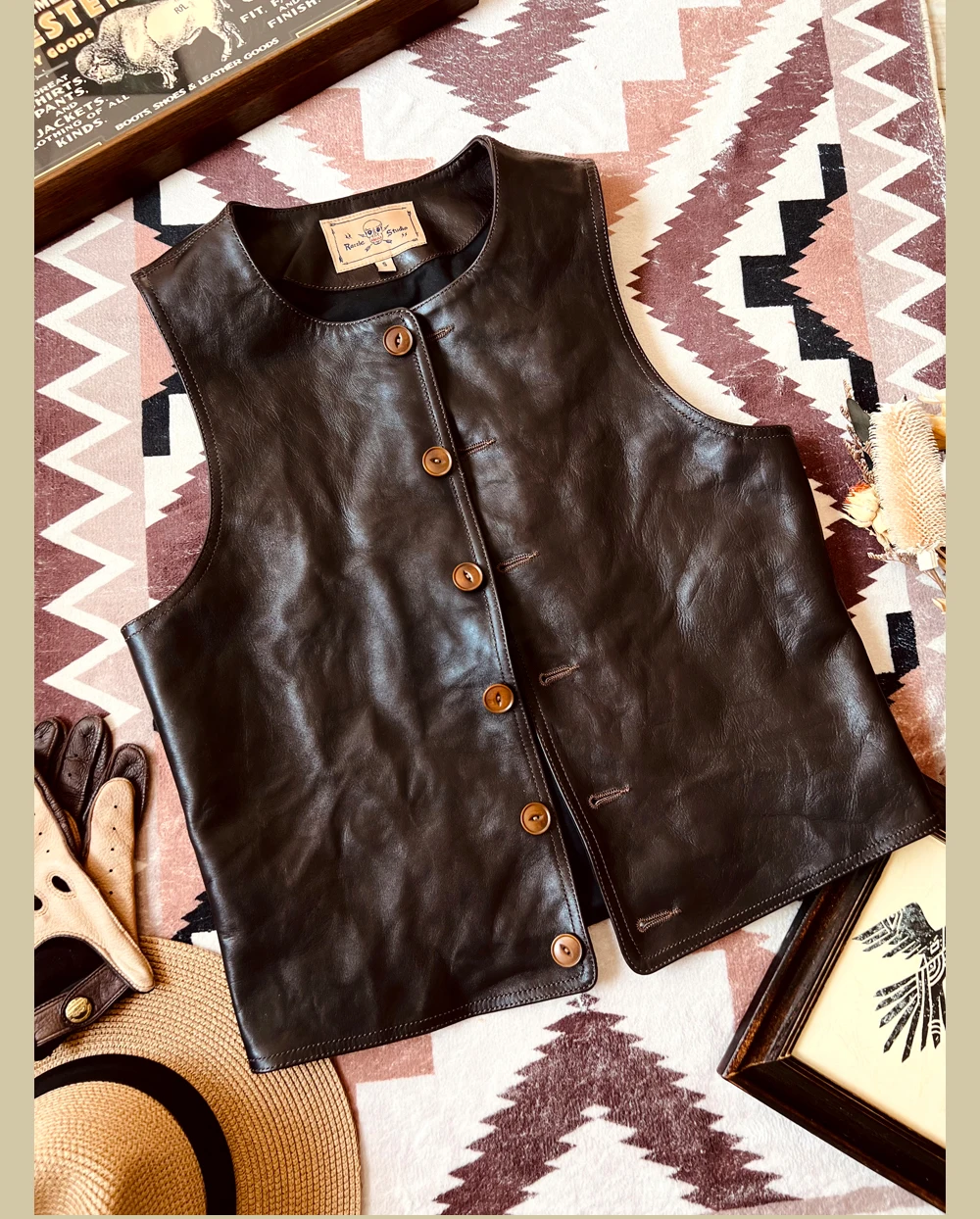 YR! Ücretsiz kargo. Japon Vint - Leather Work Vest For Men incelemesi ve fiyatı